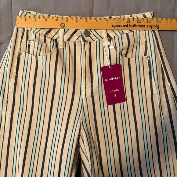 Loveimgs Women's Boyfriend Baggy Barrel Stripe Jeans Size Small (US 4-6) NWT - Picture 14 of 17